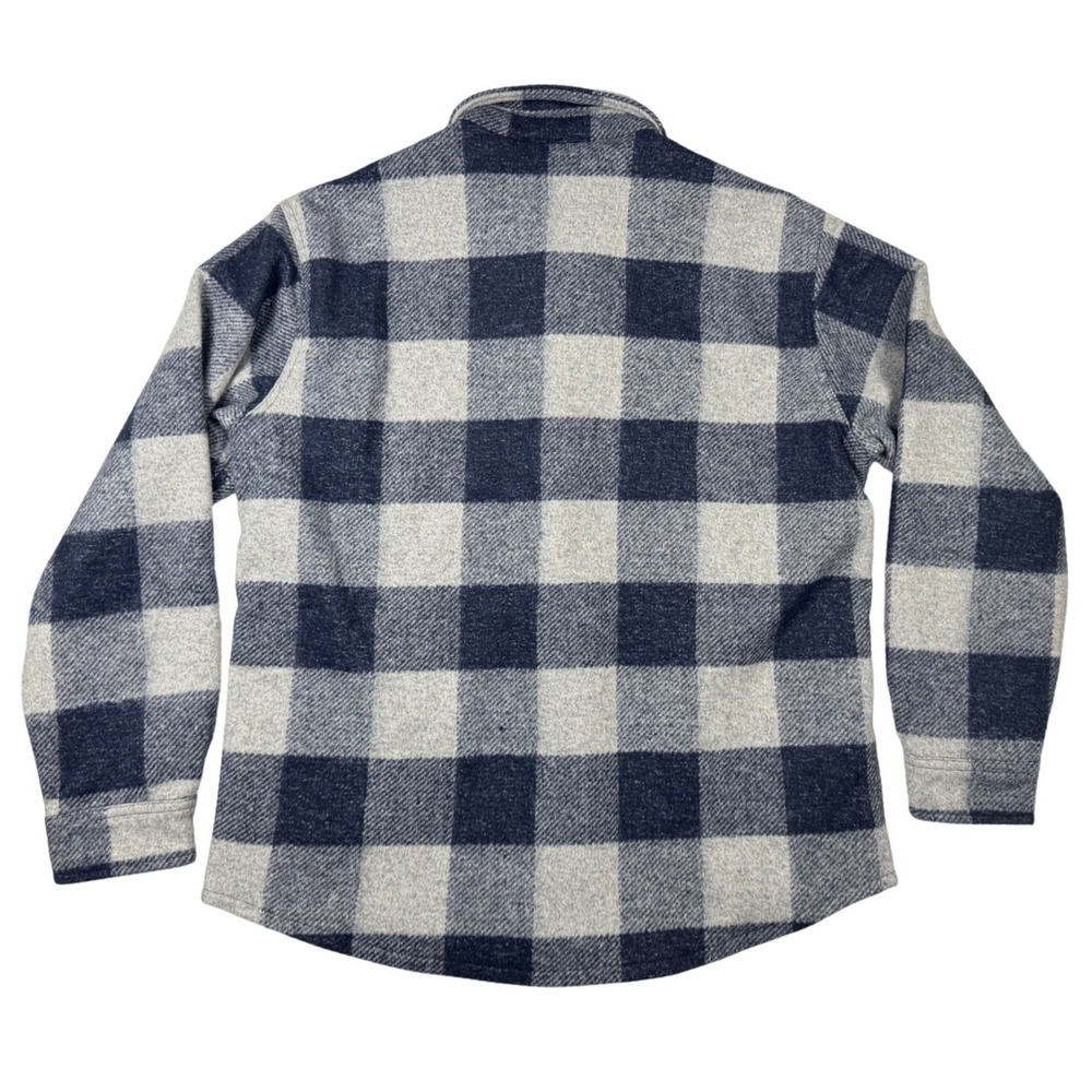 Banana Republic Shirt Jacket Mens L Navy Grey New Buffalo Check Shacket - Picture 5 of 10